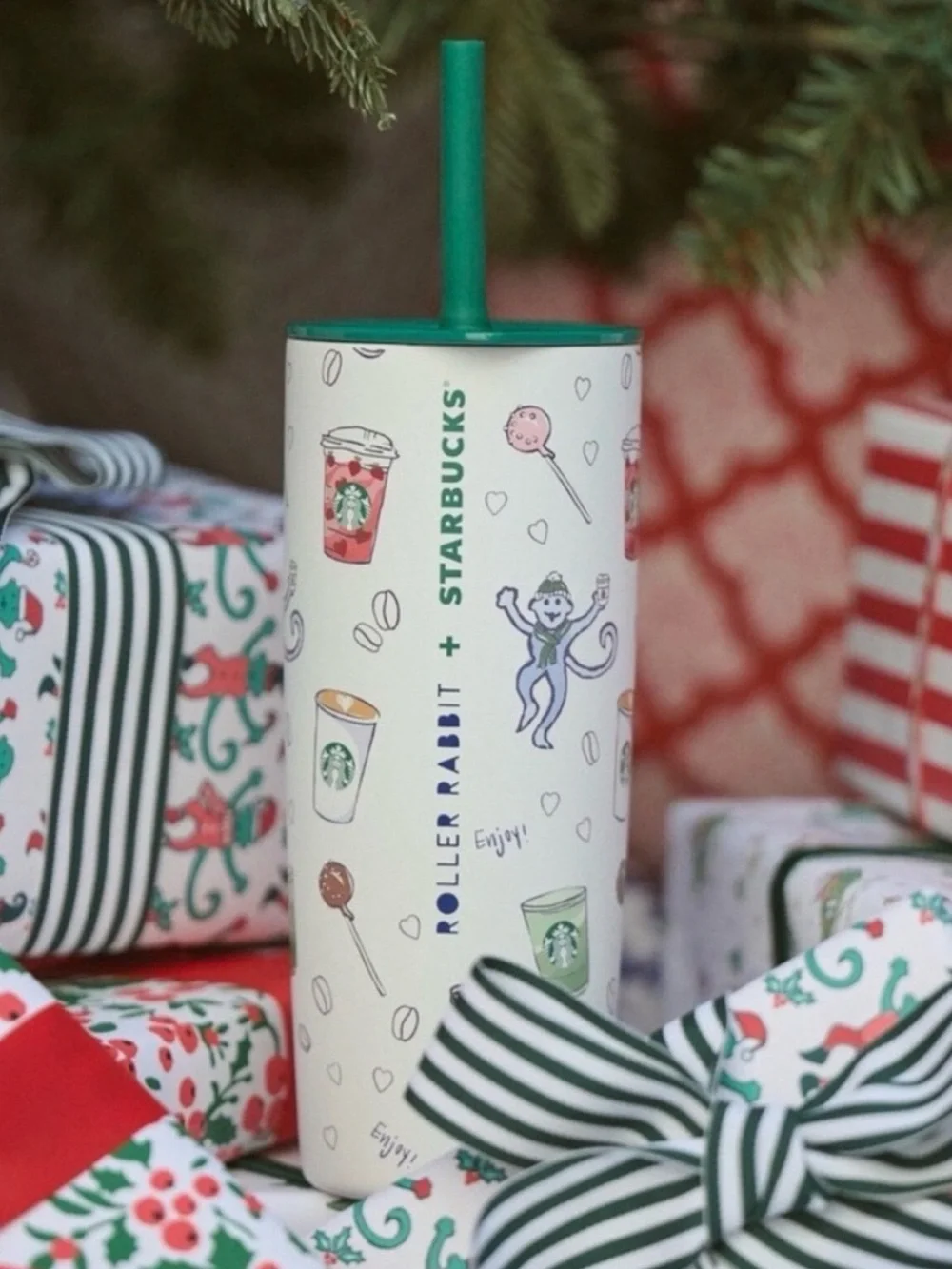 Roller Rabbit X Starbucks Coffeehouse Bonanza Stainless Steel Cold Cup NEW
